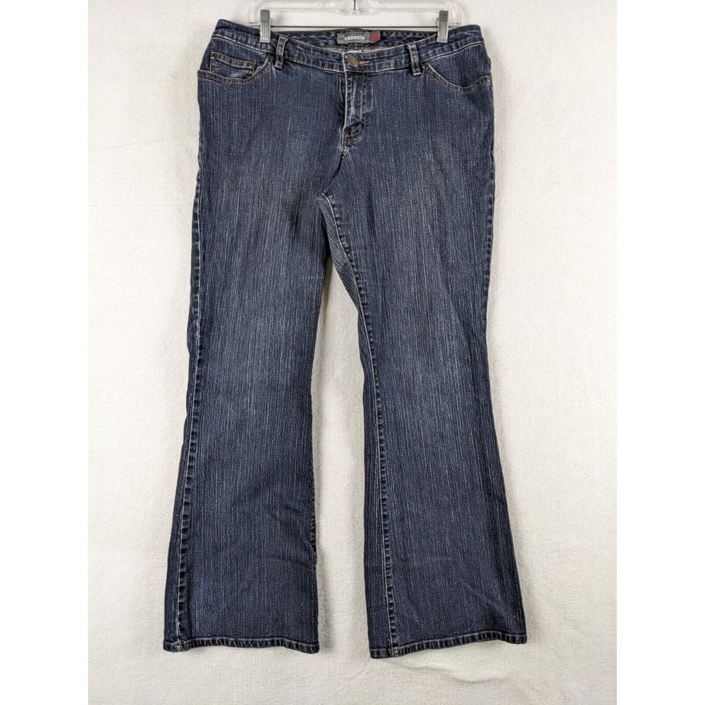 Venezia Womens Jeans Size 2 16 Flared Stretch Cotton Blend  Blue